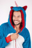 Vorschau - Onesie Teddy – Einhorn blau